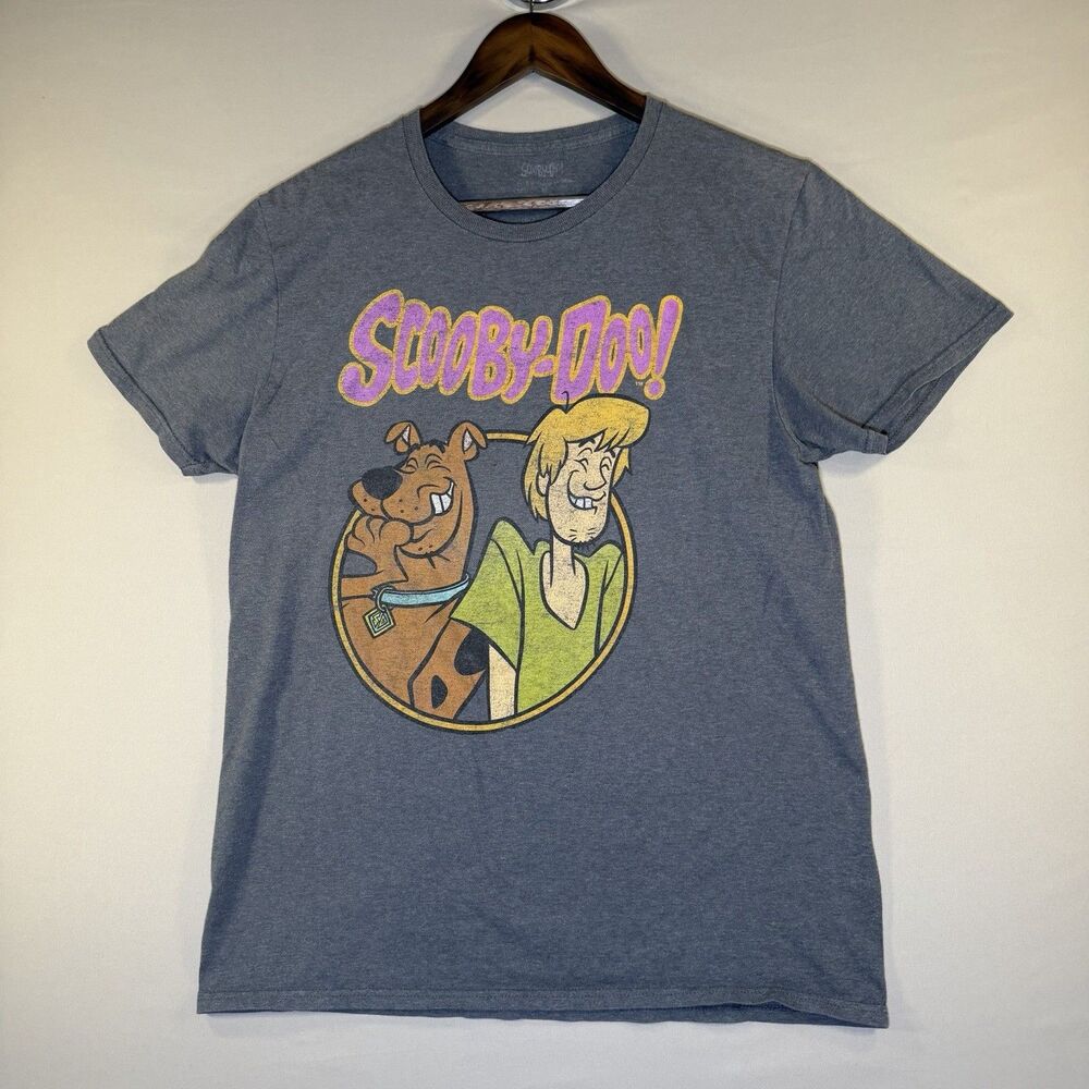 Scooby-Doo Vintage Print T-Shirt - Mens or Unisex Size Medium - Gray